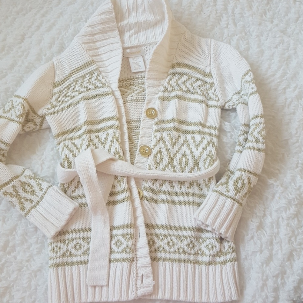 Cream and Gold cozy sweater coat